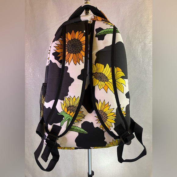 Sunflower and Cow Print Backpack - Picture 4 of 5